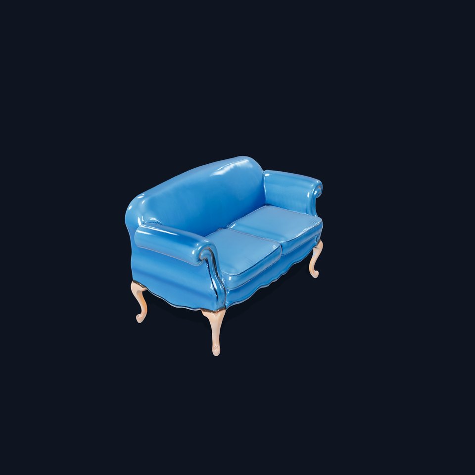 Elegant Blue Sofa model pack